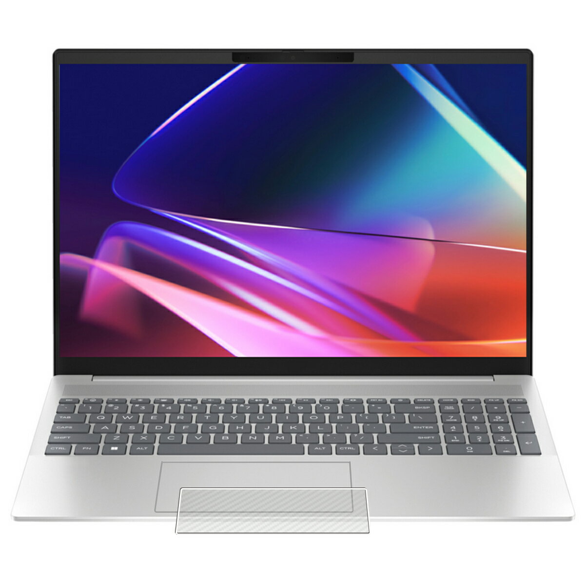 【2枚セット】HP Pavilion Plus 16-ab 16-ab1000 2024年モデル 用 カーボン調 クリア タッチパッド 専用 保護 フィルム ★ トラックパッド