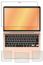 【3点セット(画面 パームレスト タッチパッド)】MacBook Air 13 (2020 M1) 用 N35 マット 反射低減 タイプ 液晶 保護 フィルム ＋ カーボン調 保護フィルム ★ アップル マックブック エアー