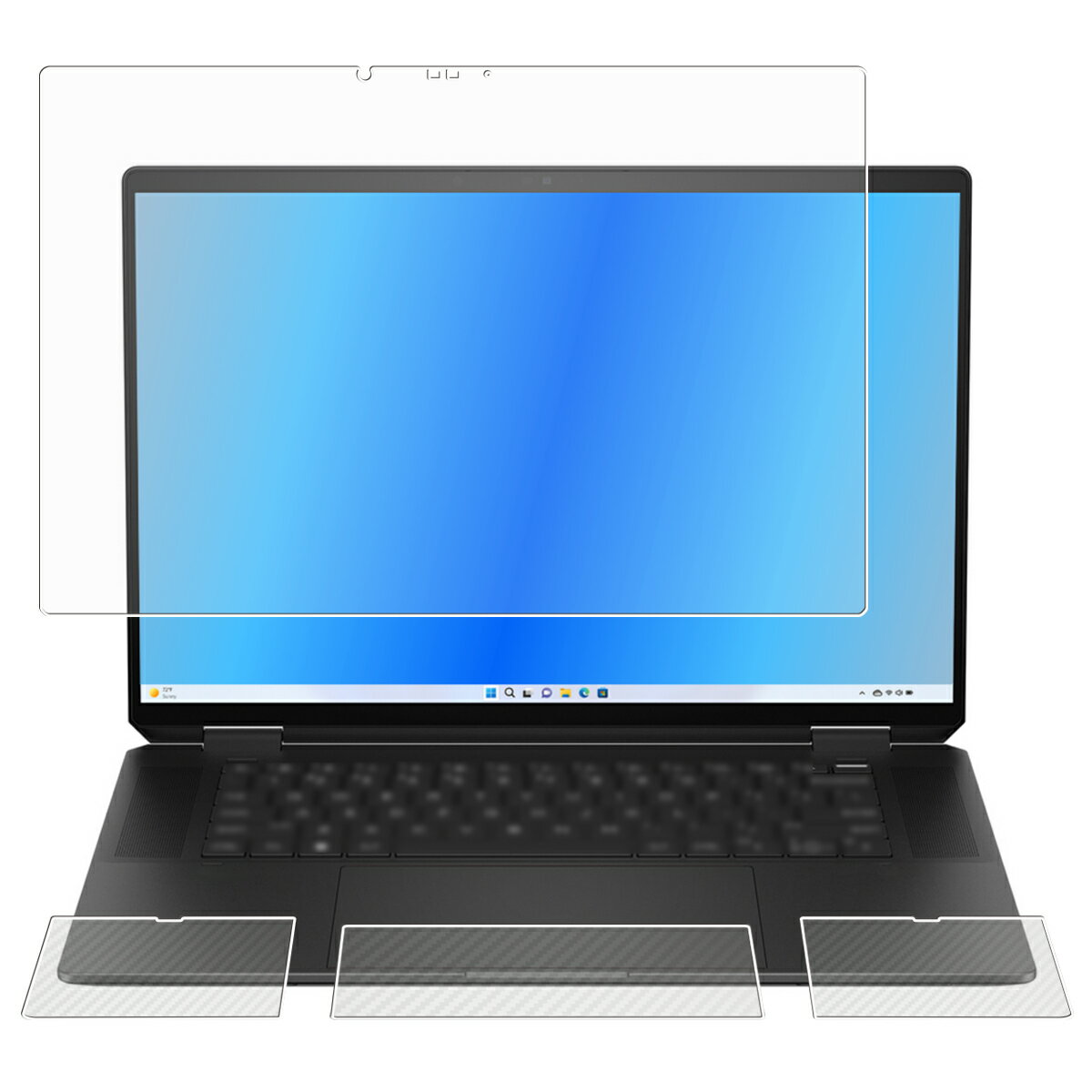 【3点セット(画面+パームレスト+タッチパッド)】HP Spectre x360 16-aa 16-aa0000 2024年モデル 用 [400-280] 清潔 目に優しい アンチグレア ブルーライト カット タイプ 液晶 保護 フィルム ＋ カーボン調 保護フィルム ★(2)