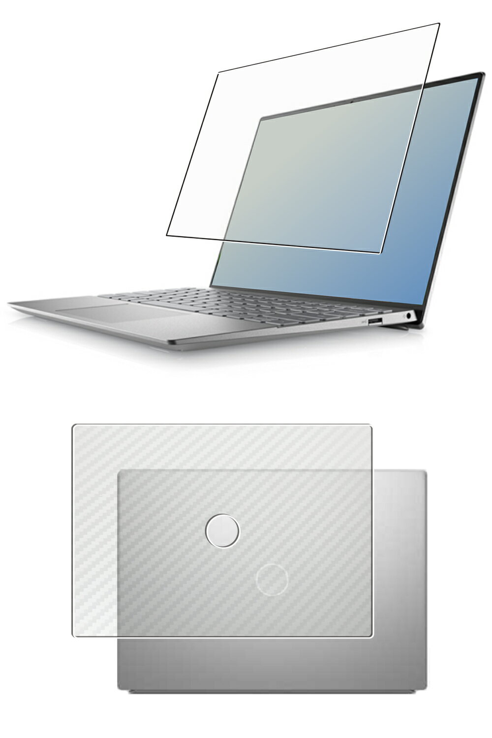 【2枚組(画面+天板)】Dell Inspiron 13 5320 2022年春モデル 用 [N30] 安心の5大機能 衝撃吸収 ブルー..