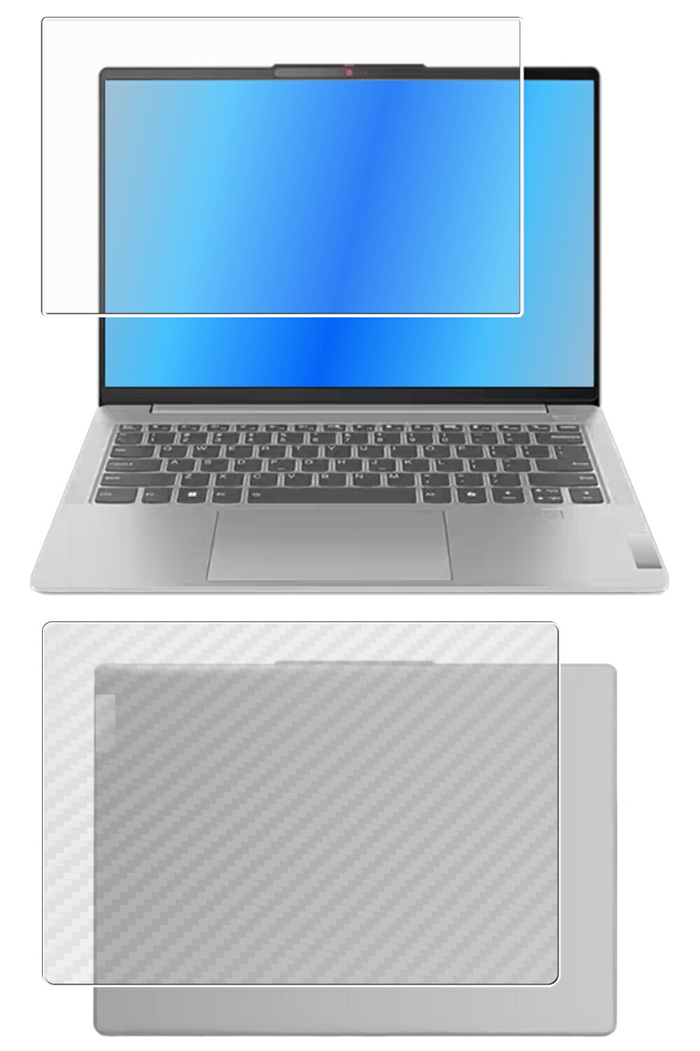 【2枚組(画面+天板)】Lenovo IdeaPad Slim 5i / 5x Gen9 14型 2024年モデル 用 [N35] 高硬度 9H アンチグレア タイプ 液晶 保護 フィルム ＋ カーボン調 天板 保護フィルム ★
