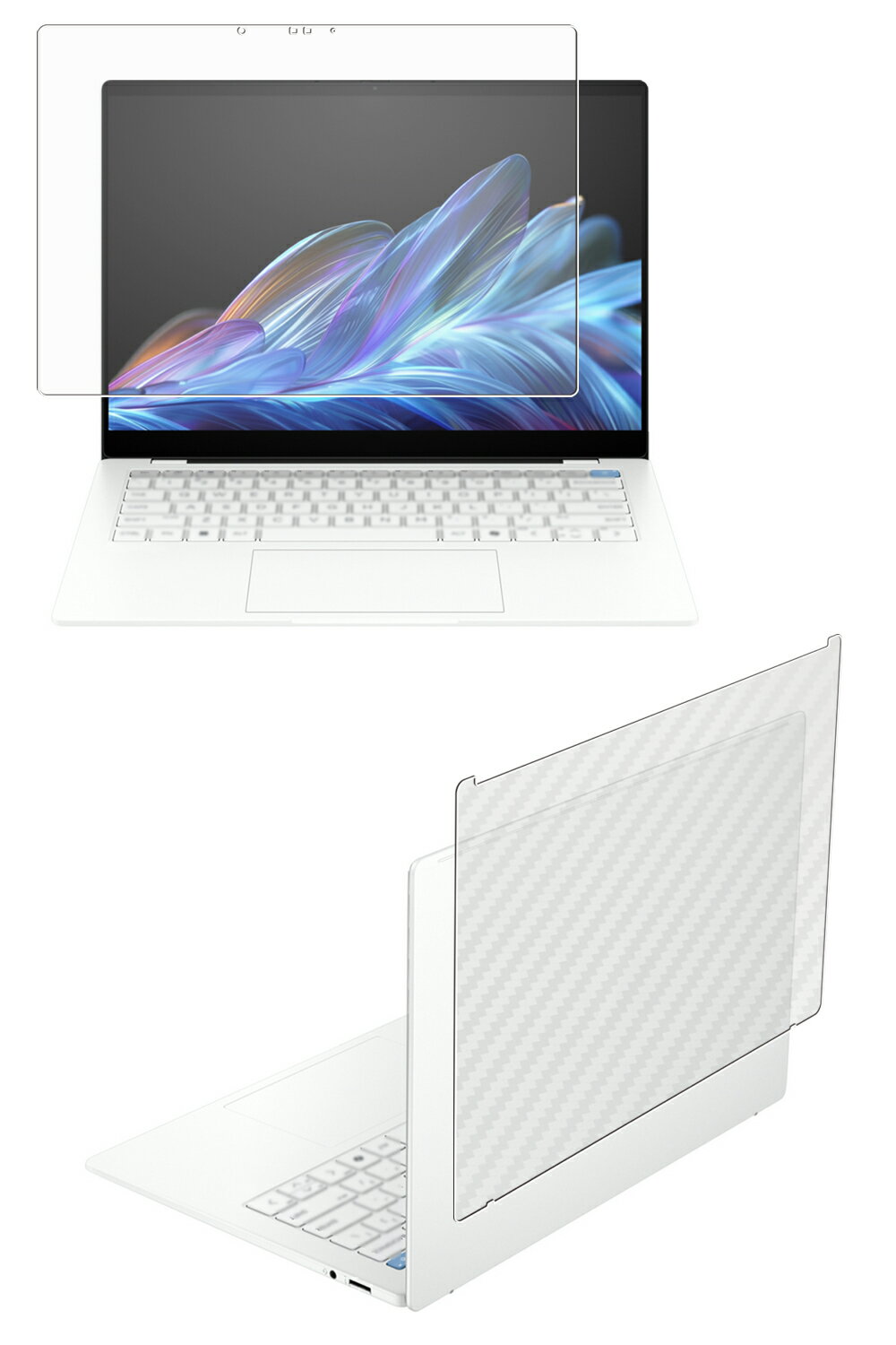 【2枚組(画面+天板)】HP OmniBook X 14-fe 14-fe0000 / 14-fe1000 2024年モデル 用 [N35] マット 反射低減 タイプ 液晶 保護 フィルム ＋ カーボン調 天板 保護フィルム ★