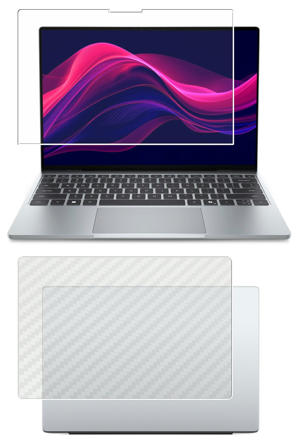 【2点セット(画面+天板)】Dell XPS 13 DX13260 2026年モデル 用 [N30] 超撥水 すべすべタッチ 抗菌 クリア タイプ 液晶 保護 フィルム ＋ カーボン調 天板 保護フィルム ★ デル エックスピーエス サーティーン