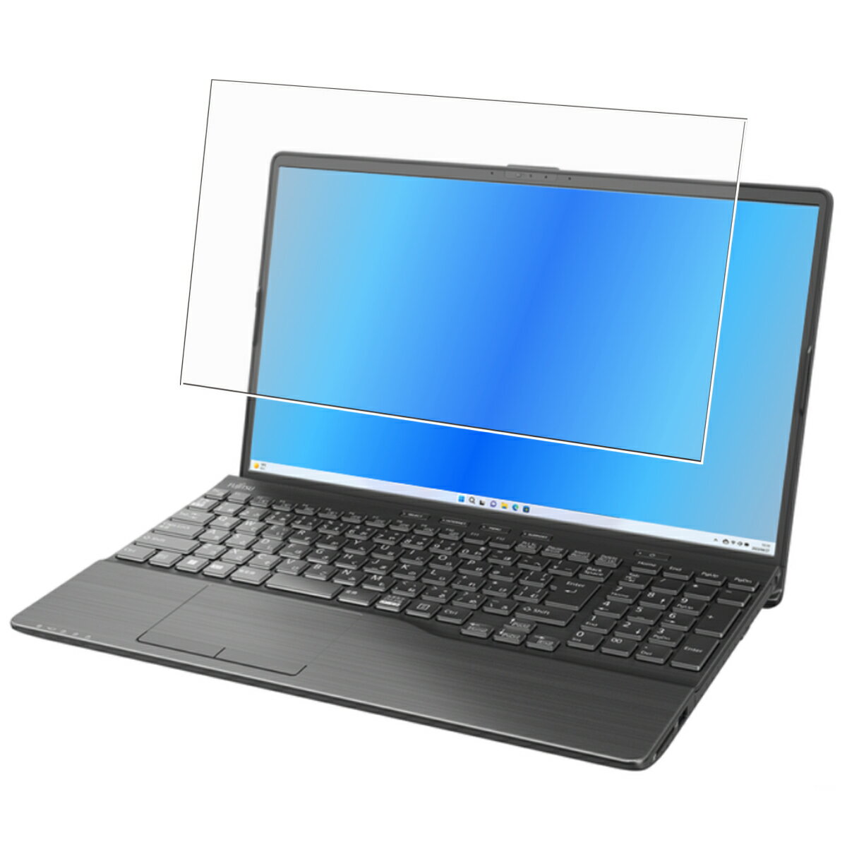Fujitsu FMV LIFEBOOK AH50/H3 AH55/H3 WAB/H3 2023年11月モデル 用 [N40] 安心の5大機能 衝撃吸収 ブルーライト カット 液晶 保護 フィルム 反射防止 抗菌 気泡レス ★ フジツウ エフエムブイ ライフブック