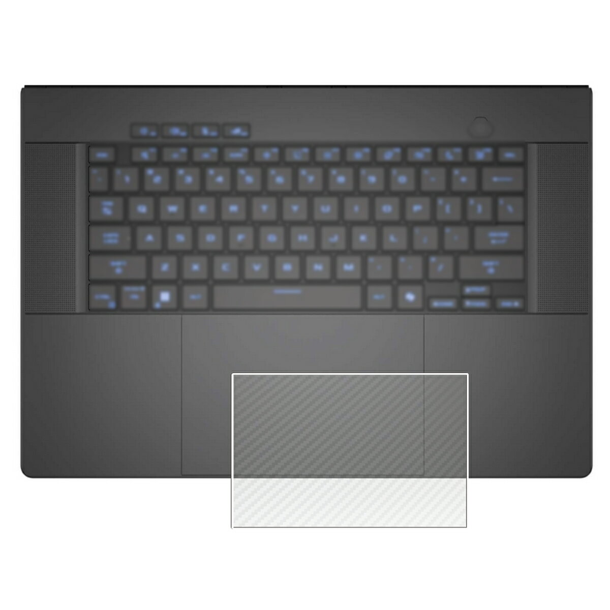 【2枚セット】ASUS ROG Zephyrus G16 (2024) GA605 用 カーボン調 クリア タッチパッド 専用 保護 フィルム ★ トラックパッド エイスース アールオージー ゼフィルス ジーシックスティーン ジーエー