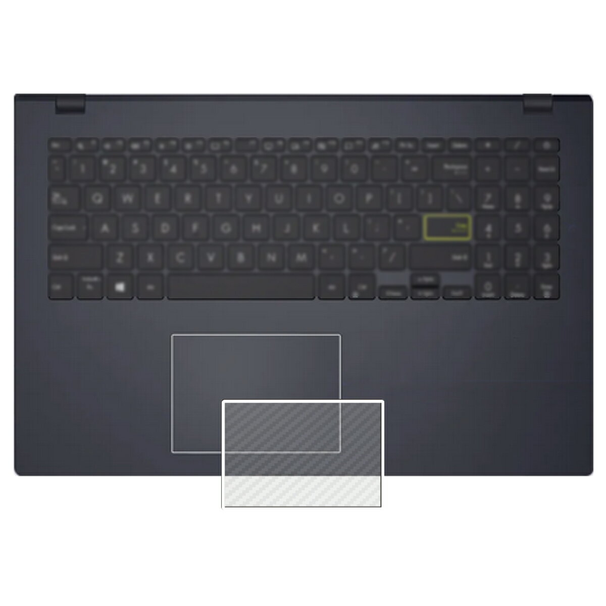 ASUS Vivobook Go 15 E510KA 2024年モデル 用 カーボン調 クリア タッチパッド 専用 保護 フィルム ★ トラックパッド エイスース ビボブック ゴー フィフティーン