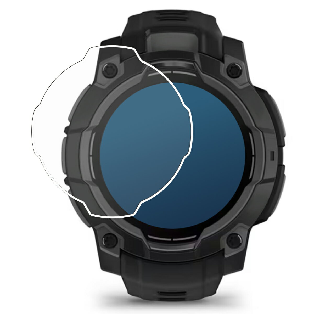 【スーパーSALE 半額 50％OFF】【2枚セット】GARMIN Instinct 3 AMOLED 45mm 用 超撥水 すべすべ 抗菌 抗ウイルス クリア タイプ 液晶 保護 フィルム ★ ガーミン インスティンクト スリー アモレッド