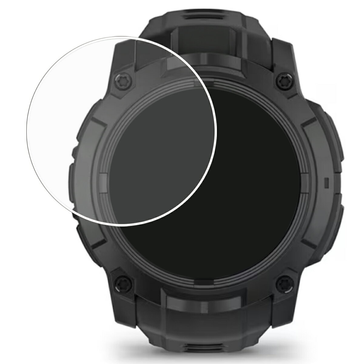 【4枚セット】GARMIN Instinct 3 Dual Power Tactical 50mm 用 高機能 反射防止 スムースタッチ 抗菌 液晶 保護 フィルム ★ ガーミン インスティンクト スリー デュアル パワー タクティカル