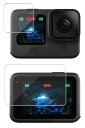 【2枚セット】GoPro HERO12 Black 用 抗菌 抗ウイルス 防指紋 クリア 液晶 保護 フィルム ★ ゴープロ トゥエルブ ブラック