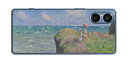 Sony Xperia 5 V用 プリント 背面 保護 フィルム 日本製 名画シリーズ クロード・モネ (Claude Monet) プールヴィルの断崖の上の散...
