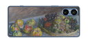 Sony Xperia 5 V用 プリント 背面 保護 フィルム 日本製 名画シリーズ クロード・モネ (Claude Monet) 林檎と葡萄