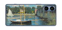 Sony Xperia 5 V用 プリント 背面 保護 フィルム 日本製 名画シリーズ クロード・モネ (Claude Monet) アルジャントゥイユの橋