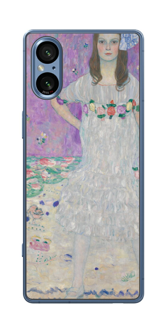 Sony Xperia 5 V用 プリント 背面 保護 フィルム 日本製 名画シリーズ グスタフ クリムト メーダ・プリマヴェージの肖像