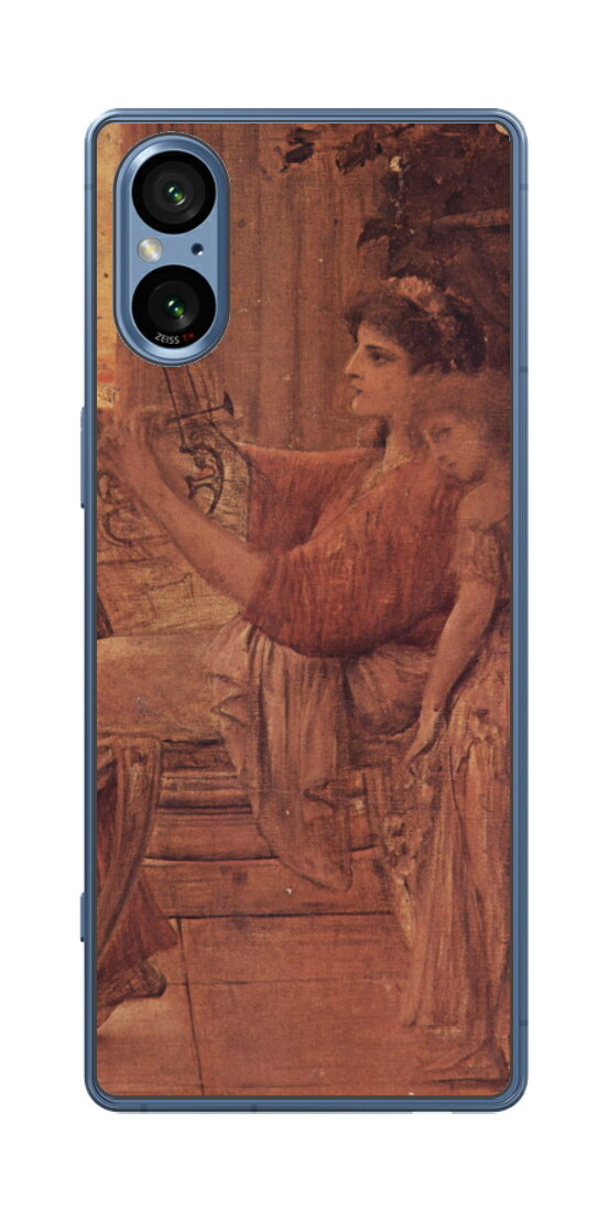 Sony Xperia 5 V用 プリント 背面 保護 フィルム 日本製 名画シリーズ グスタフ クリムト サッフォー