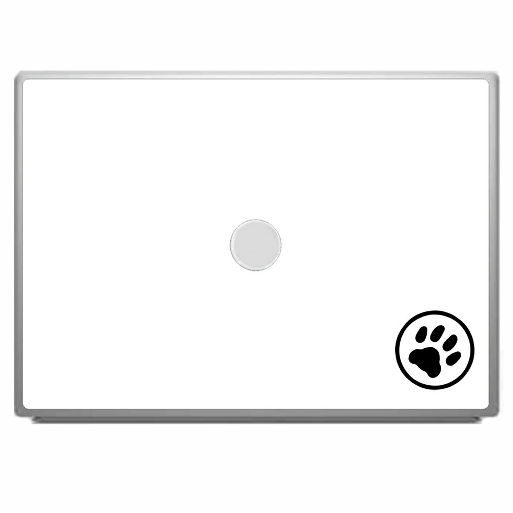 [Dell Inspiron 13 5320 2022年モデル用 肉球 背面フィルム ワンポイント 丸 ブラック] SPACECOOL(r)フィルム使用 （ノートパソコン熱中症対策 ※屋外利用時）