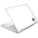 [HP ENVY x360 13-bf 13-bf0000 2022年モデル用 肉球 背面フィルム ワンポイント ブラック] SPACECOOL(r)フィルム使用 （ノートパソコン熱中症対策 ※屋外利用時）