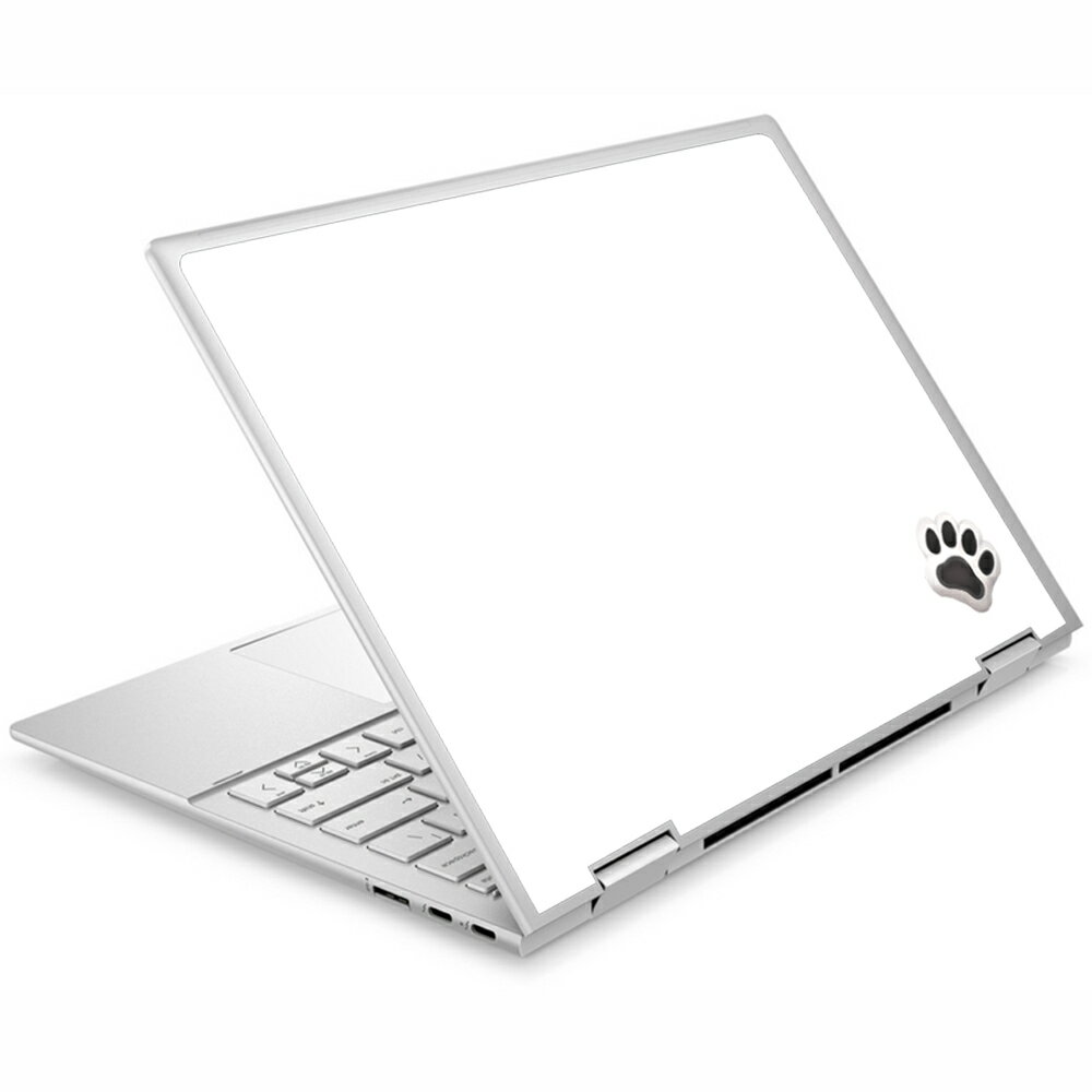 [HP ENVY x360 13-bf 13-bf0000 2022年モデル用 肉球 背面フィルム なんちゃって ぷくぷく ホワイト/ブラック] SPACECOOL(r)フィルム使用 （ノートパソコン熱中症対策 ※屋外利用時）
