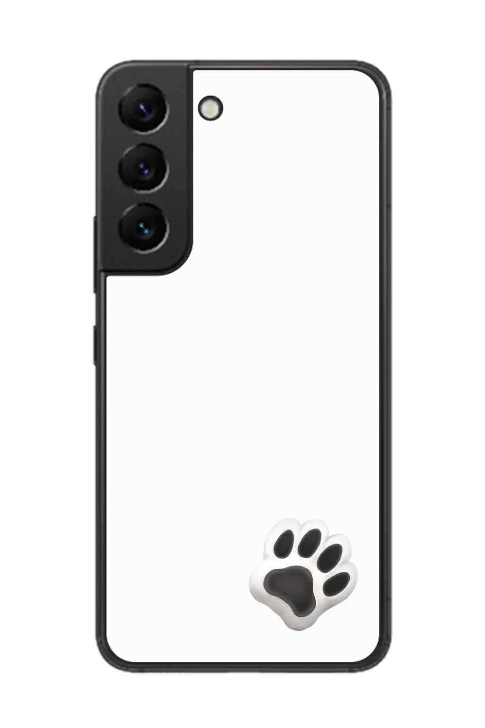 [ClearView サムスン Galaxy S22用 肉球 背面フィルム なんちゃって ぷくぷく ホワイト/ブラック] SPACECOOL(r)フィルム使用（スマートフォン熱中症予防 ※屋外利用時）