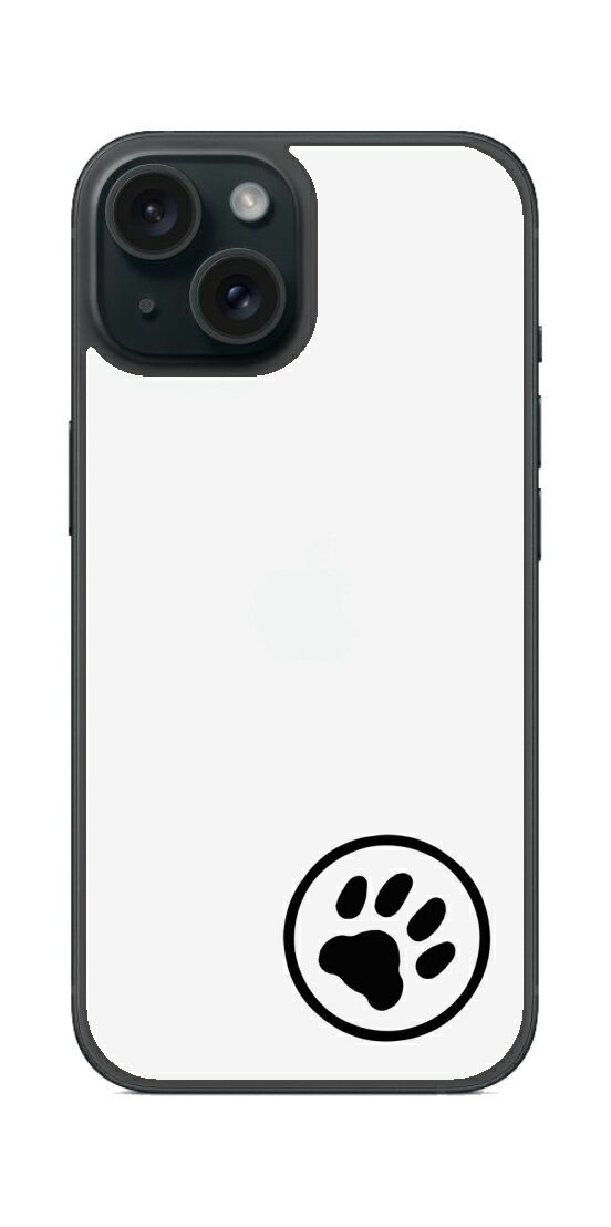 [ClearView iPhone 15用 肉球 背面フィルム ワンポイント 丸 ブラック] SPACECOOL(r)フィルム使用（スマートフォン熱中症対策 ※屋外利用時）