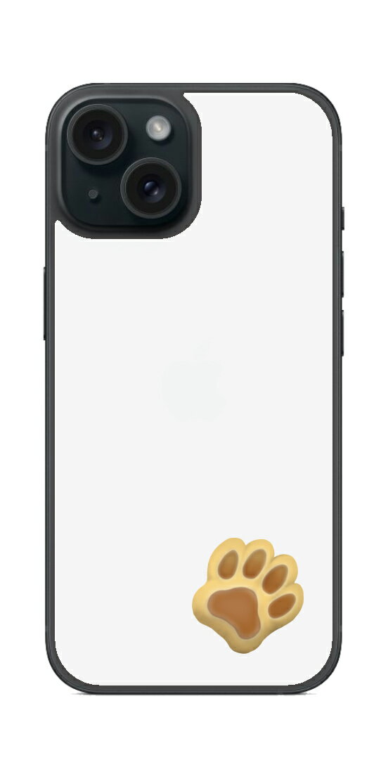 [ClearView iPhone 15用 肉球 背面フィルム なんちゃって ぷくぷく イエロー/ブラウン] SPACECOOL(r)フィルム使用（スマートフォン熱中症対策 ※屋外利用時）