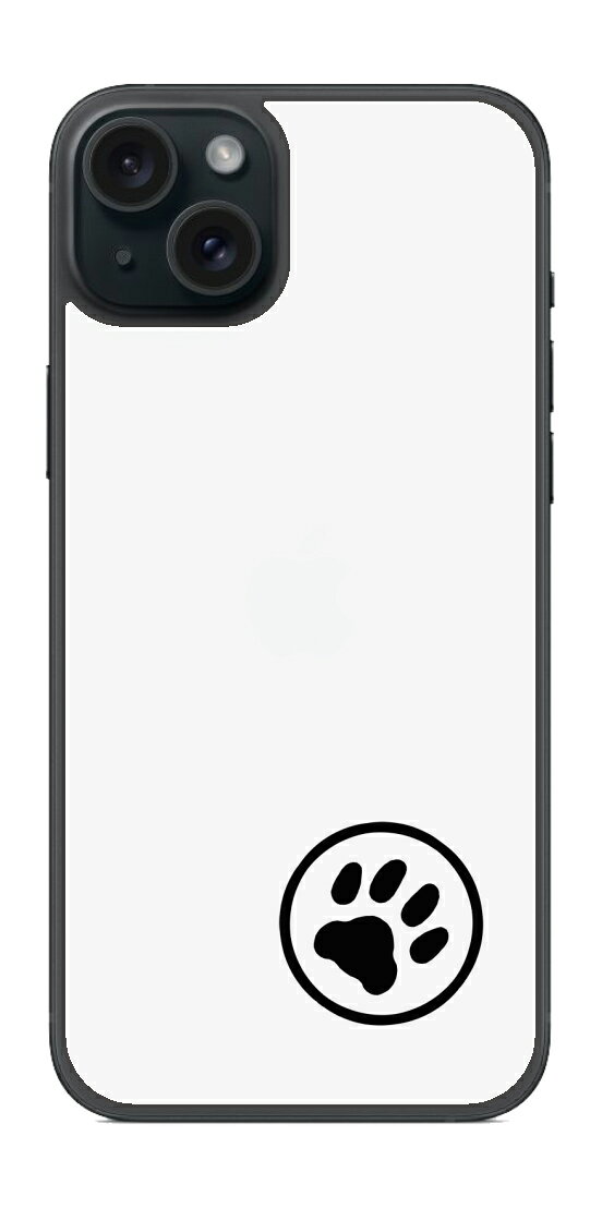 [ClearView iPhone 15 Plus用 肉球 背面フィルム ワンポイント 丸 ブラック] SPACECOOL(r)フィルム使用（スマートフォン熱中症対策 ※屋外利用時）