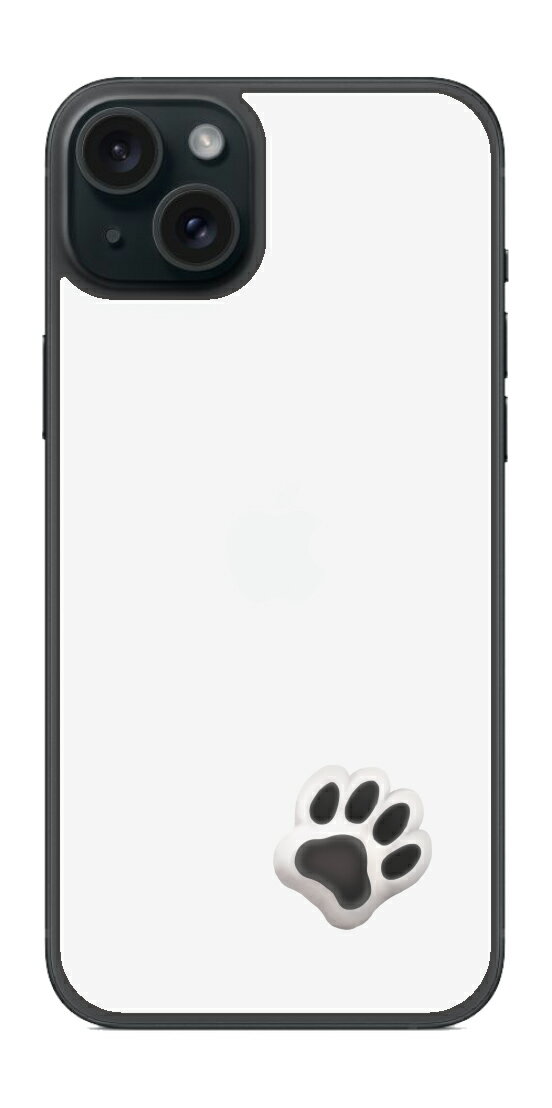 [ClearView iPhone 15 Plus用 肉球 背面フィルム なんちゃって ぷくぷく ホワイト/ブラック] SPACECOOL(r)フィルム使用（スマートフォン熱中症対策 ※屋外利用時）