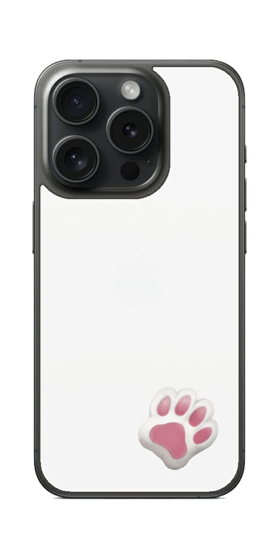 [ClearView iPhone 15 Pro用 肉球 背面フィルム なんちゃって ぷくぷく ホワイト/ピンク] SPACECOOL(r)フィルム使用（スマートフォン熱中症対策 ※屋外利用時）