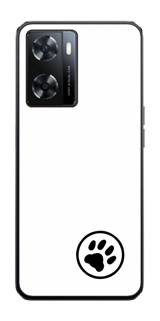 [ClearView OPPO A77用 肉球 背面フィルム ワンポイント 丸 ブラック] SPACECOOL(r)フィルム使用（スマートフォン熱中症予防 ※屋外利用時）