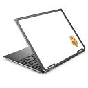 楽天モバイルマスター[HP Spectre x360 14-ea0000 2020-22年モデル 14インチ用 肉球 天板フィルム なんちゃって ぷくぷく イエロー/ブラウン] SPACECOOL（r）フィルム使用 （ノートパソコン熱中症予防 ※屋外利用時）