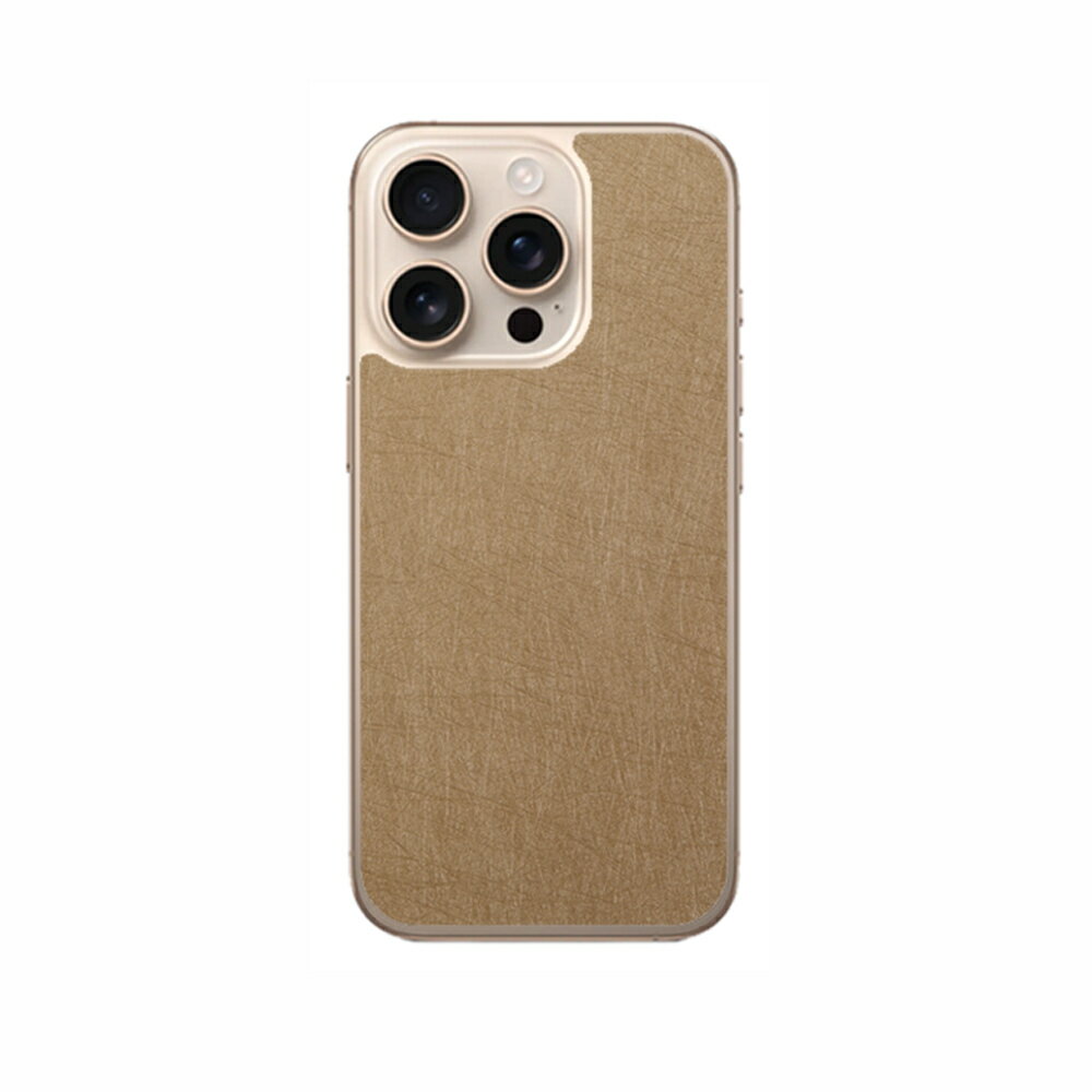 【スーパーSALE 10%OFF】iPhone 16 Pro対応 スキンシール 背面 保護 シート フィルム 傷防止 日本製 [ゴールド/ランダムライン メタル調]