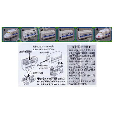 ミニモータートレインRSN700系新幹線＆E231系500番台山手線編よりN700系新幹線　【先頭車・モーター内蔵車・中間車3種・後尾車】6種のセットエポック社ガチャポン　ガシャポン　ガチャガチャ