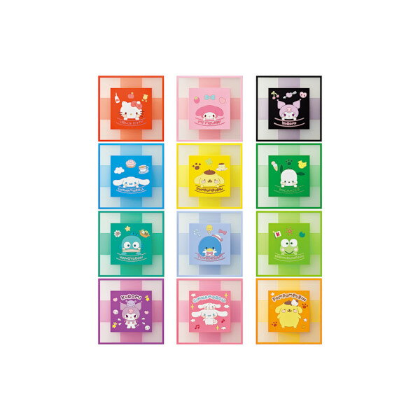 【送料無料】サンリオサンリオキャラクターズCLEARSQUARE グミ＆コースター全12種バンダイキャンディトイ　食玩