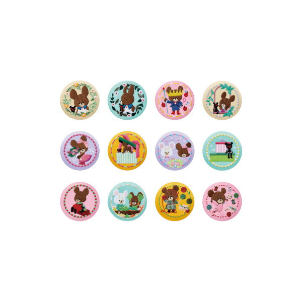 【送料無料】くまのがっこう刺繍缶バッジビスケット全12種バンダイキャンディトイ　食玩