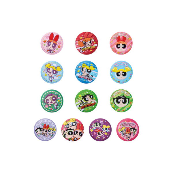 【送料無料】パワーパフ ガールズ刺繍缶バッジビスケット全13種バンダイ　フルコンプ　キャンディトイ　食玩
