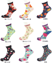和のアートプリント靴下