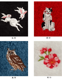 日本製今治産くるみんタオルハンカチ刺繍入り