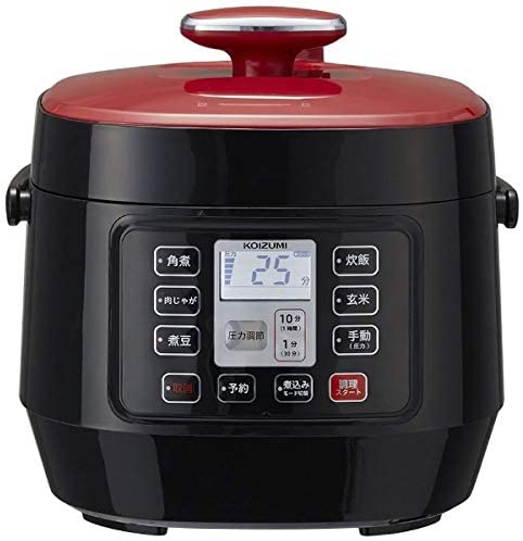 コイズミ マイコン電気圧力鍋　1.6L 5種類自動メニュー　ワンタッチ 51品搭載レシピブック付き　レッド KSC-3501/R 　のサムネイル