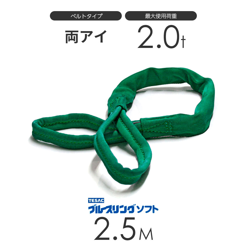 Rakuten - ブルースリング ソフト E型（両端アイ）2.0t × 2.5M ベルトスリング made in JAPAN