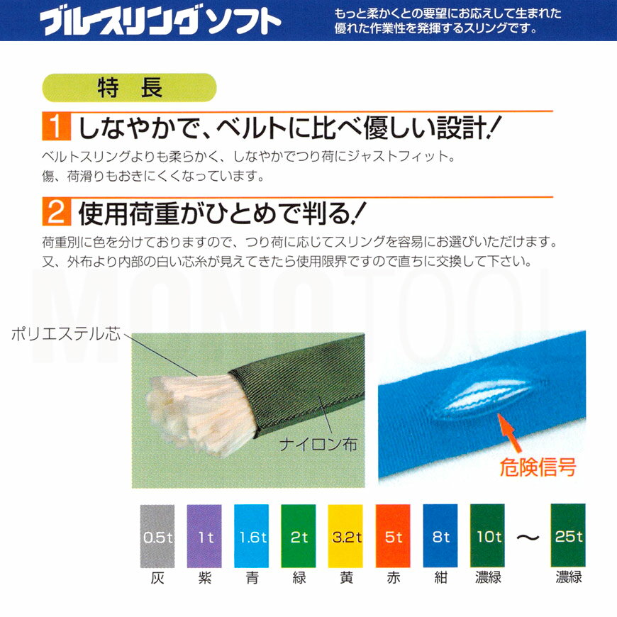 ブルースリング ソフト N型（エンドレス）3.2t × 1.5M ベルトスリング made in JAPAN