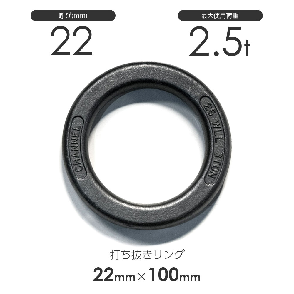 樂天商城 - 打ち抜きリング 22mmx100mm 使用荷重2.5t 鍛造