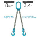 2本吊りチェーンスリング 特注WEBカスタム 使用荷重:3.4t φ8mm リフテック G100チェーンスリング