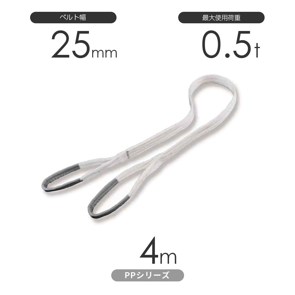 樂天商城 - 化学薬品用ベルトスリング PPシリーズ 両端アイ形（E型）幅25mm×4m 使用荷重:0.5t 丸善織物
