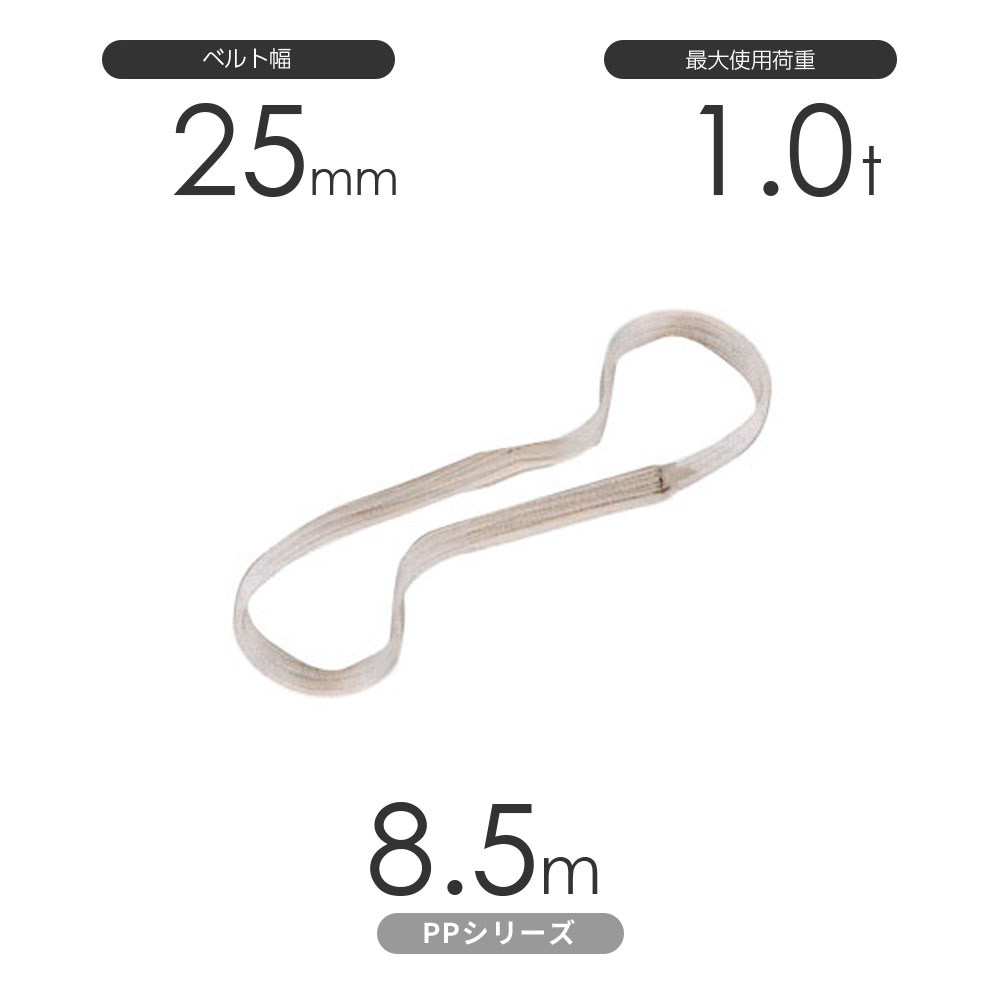 Rakuten - 化学薬品用ベルトスリング PPシリーズ エンドレス形（N型）幅25mm×8.5m 使用荷重:1.0t 丸善織物