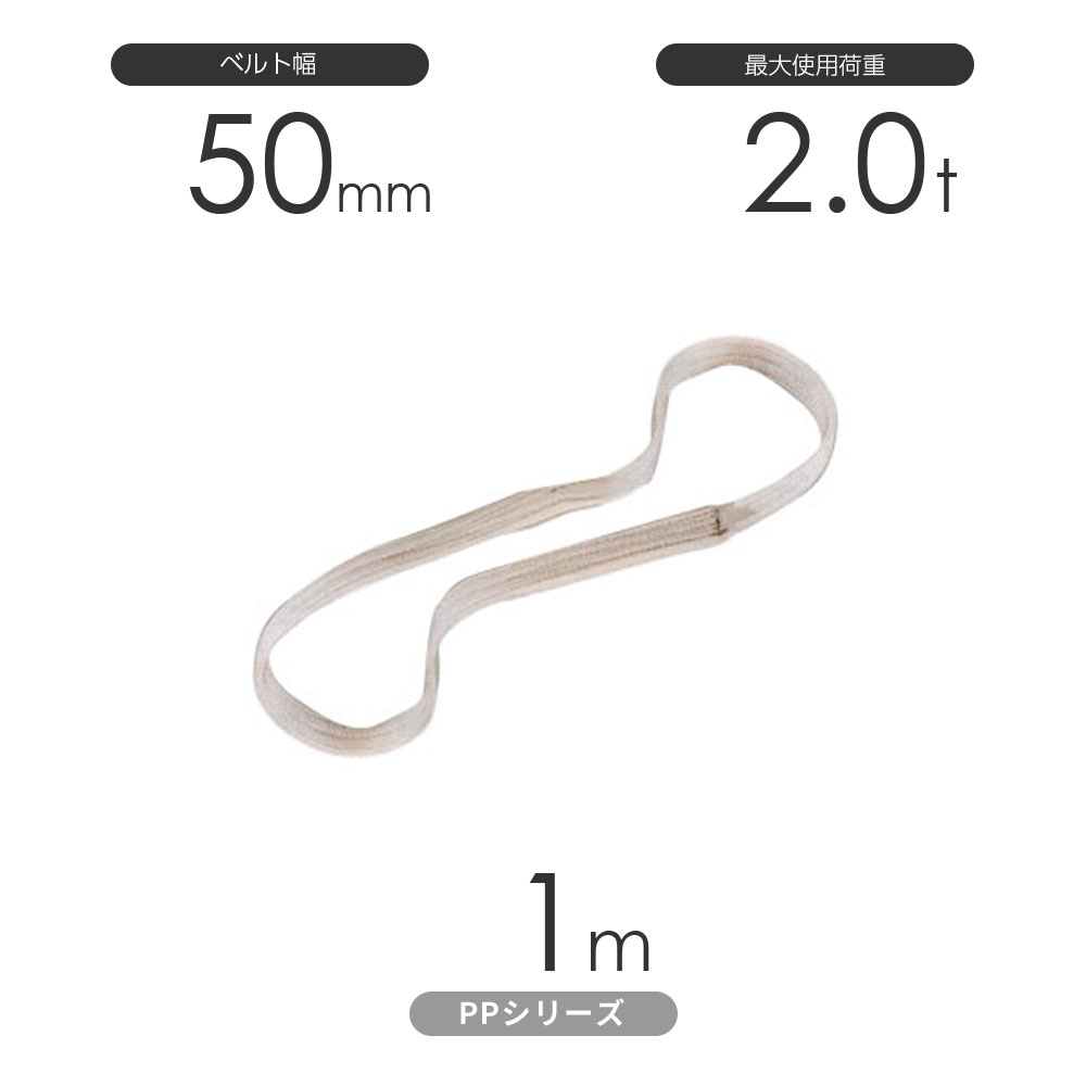 樂天商城 - 化学薬品用ベルトスリング PPシリーズ エンドレス形（N型）幅50mm×1m 使用荷重:2.0t 丸善織物