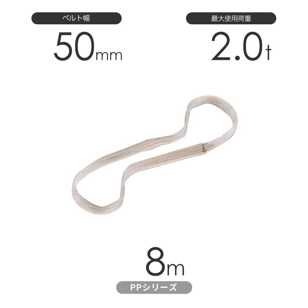 樂天商城 - 化学薬品用ベルトスリング PPシリーズ エンドレス形（N型）幅50mm×8m 使用荷重:2.0t 丸善織物