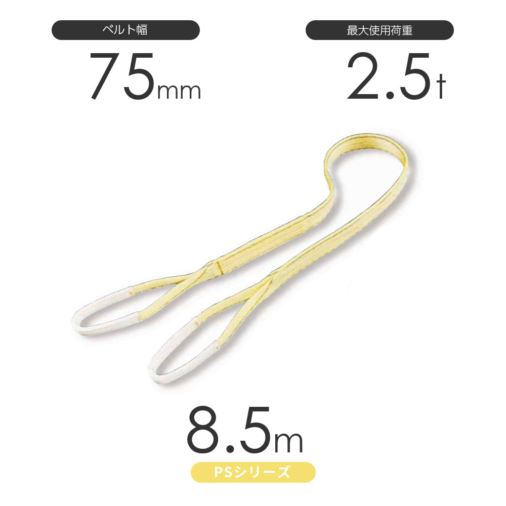 樂天商城 - 国産ポリエステルスリング PSシリーズ 両端アイ形（E型）幅75mm×8.5m 使用荷重:2.5t 丸善織物