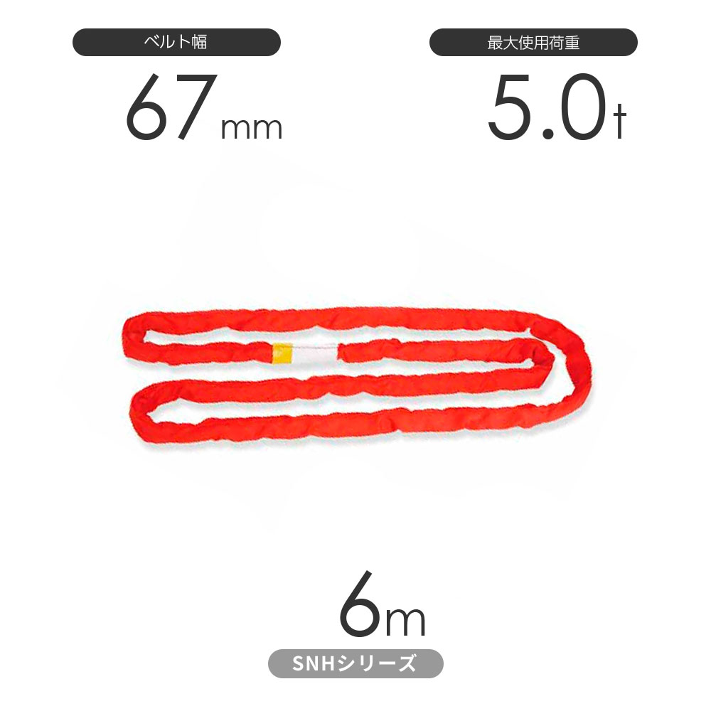 国産ソフトスリングSN-Hシリーズ（縫製タイプ） エンドレス形（N型）5.0t×6m 丸善織物