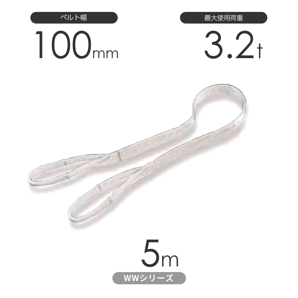 樂天商城 - 国産ナイロンスリング WWシリーズ（未染色） 両端アイ形（E型）幅100mm×5m 使用荷重:3.2t 丸善織物