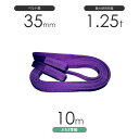 国産ポリエステルスリング AYスリング 両端アイ形（E型）幅35mm×10m 使用荷重:1.25t 紫色 ベルトスリング