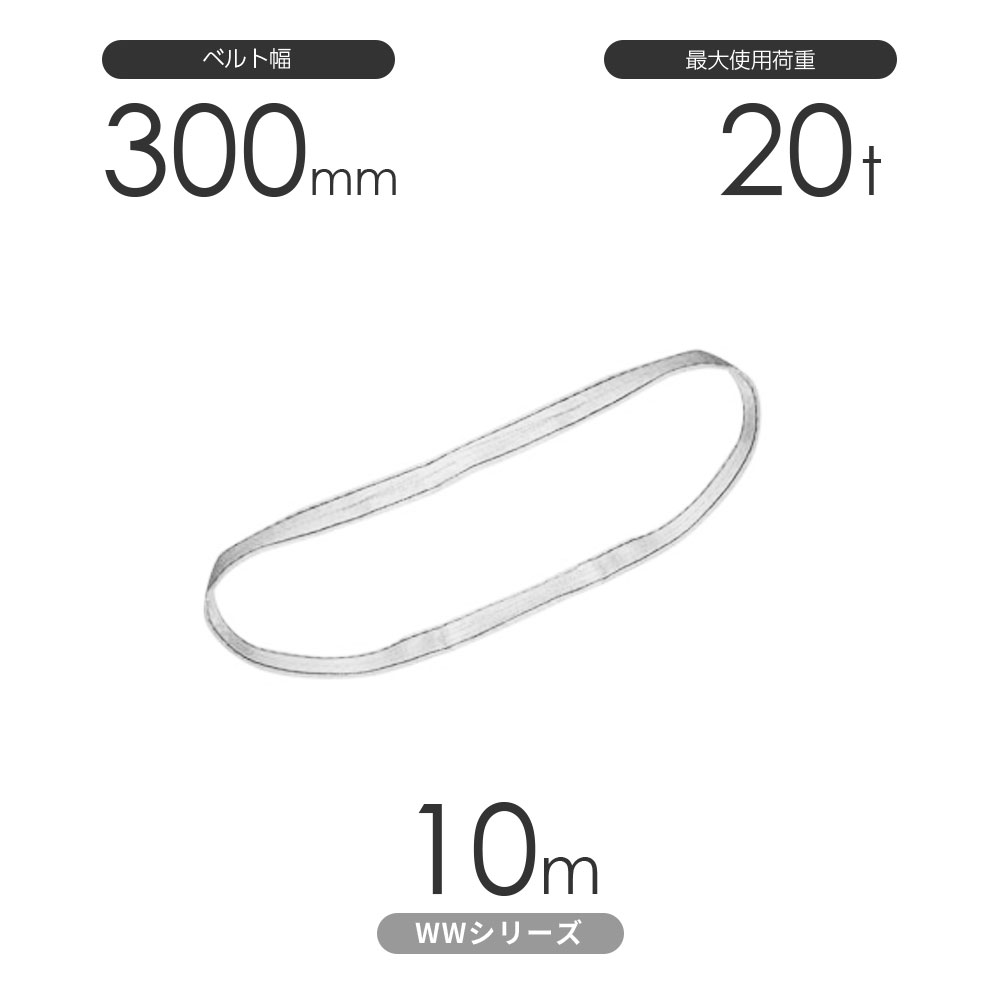 樂天商城 - 国産ナイロンスリング WWシリーズ（未染色） エンドレス形（N型）幅300mm×10m 使用荷重:20t 丸善織物
